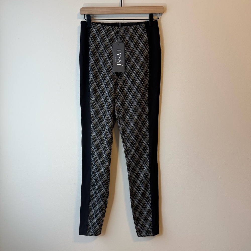 Lysse Leggings Size S Womens Argyle Jacquard Plaid Ponte Knit Pull On NWT